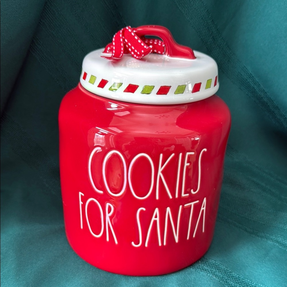 Rae Dunn Red “Cookies for Santa” Jar. EUC
